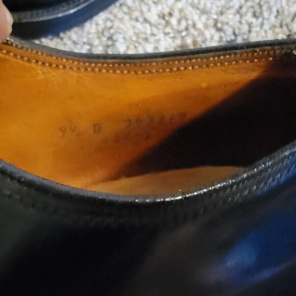 Florsheim Black SHELL CORDOVAN 9 1/2 D Plain Toe Blucher Oxfords 353219 - Picture 7 of 8